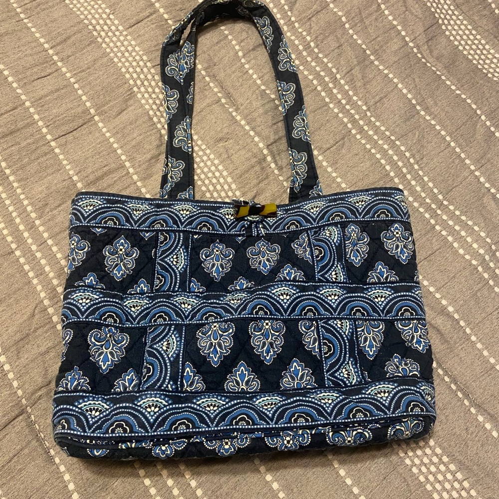 Vera Bradley Navy and White Floral Tote